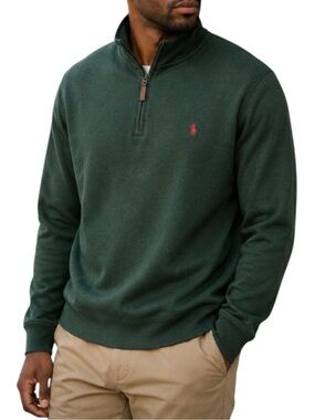 Polo Ralph Lauren Half-Zip French Rib Sweater Forest Green XXL Men’s Pullover